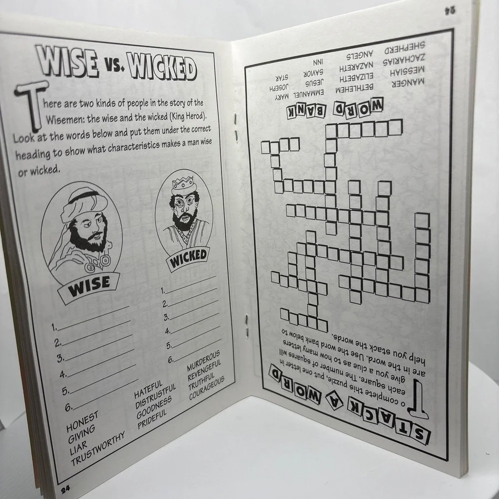 Bible‎ Stories The Story of the Wisemen Activity Book Christmas Puzzles Coloring